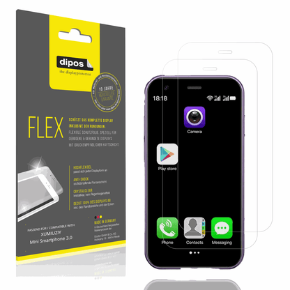Klare Displayschutzfolie von dipos passend für XUMIUZIY Mini Smartphone 3.0, 100% Displayabdeckung und blasenfreie Montage