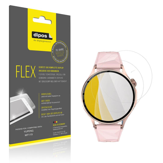 Klare Displayschutzfolie von dipos passend für YUPENG MT119, 100% Displayabdeckung und blasenfreie Montage