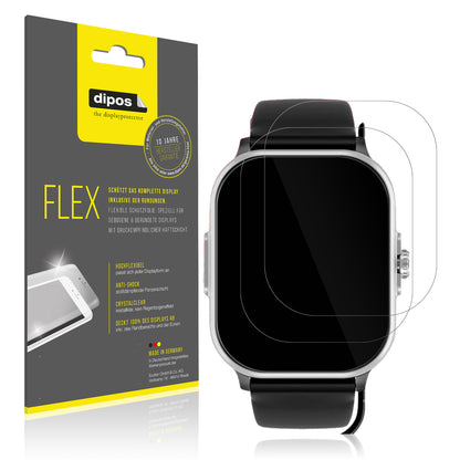 Klare Displayschutzfolie von dipos passend für YYKY Smartwatch 1.72 Zoll, 100% Displayabdeckung und blasenfreie Montage