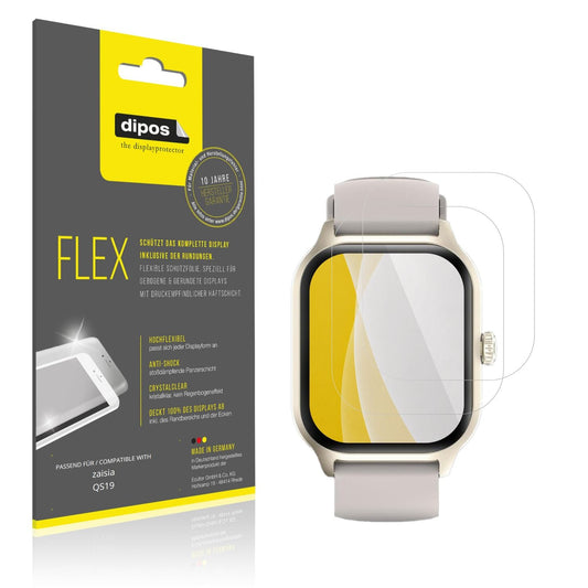 Klare Displayschutzfolie von dipos passend für zaisia QS19, 100% Displayabdeckung und blasenfreie Montage