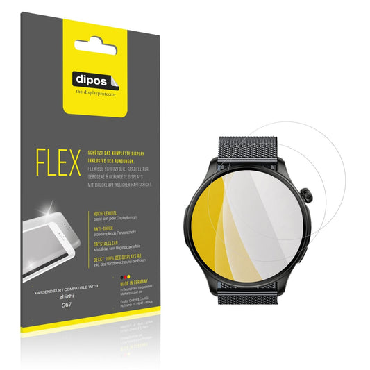 Klare Displayschutzfolie von dipos passend für zhizhi S67, 100% Displayabdeckung und blasenfreie Montage