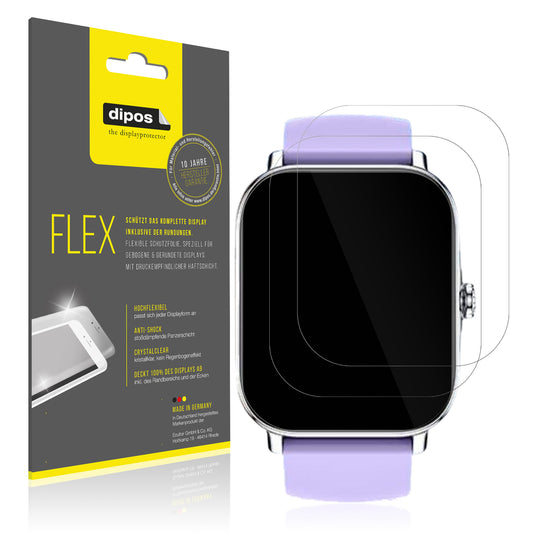 Klare Displayschutzfolie von dipos passend für Zhizhi Smartwatch P90 1.85 Zoll, 100% Displayabdeckung und blasenfreie Montage