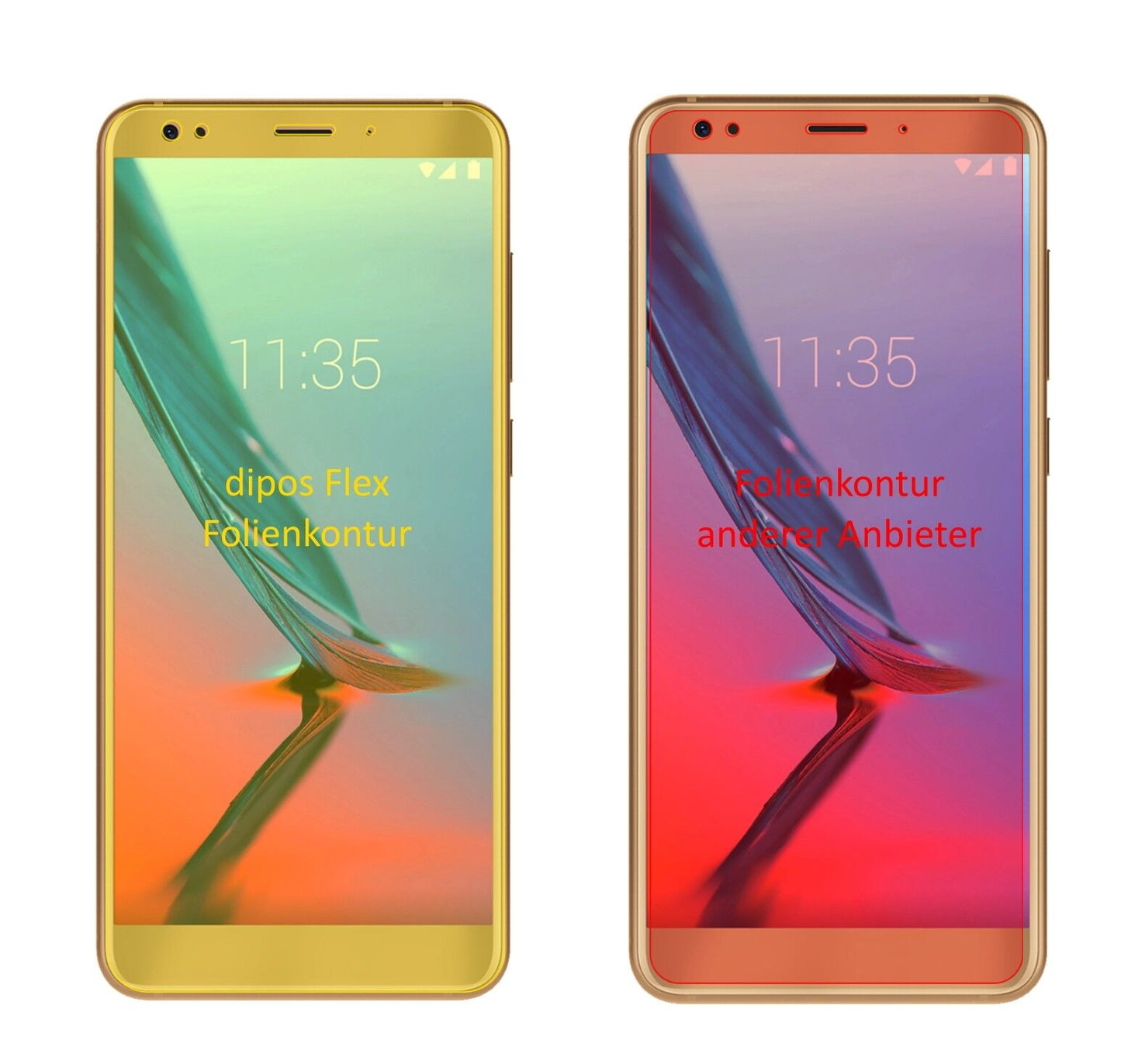 Klare Displayschutzfolie von dipos passend für ZTE Blade V9, 100% Displayabdeckung und blasenfreie Montage