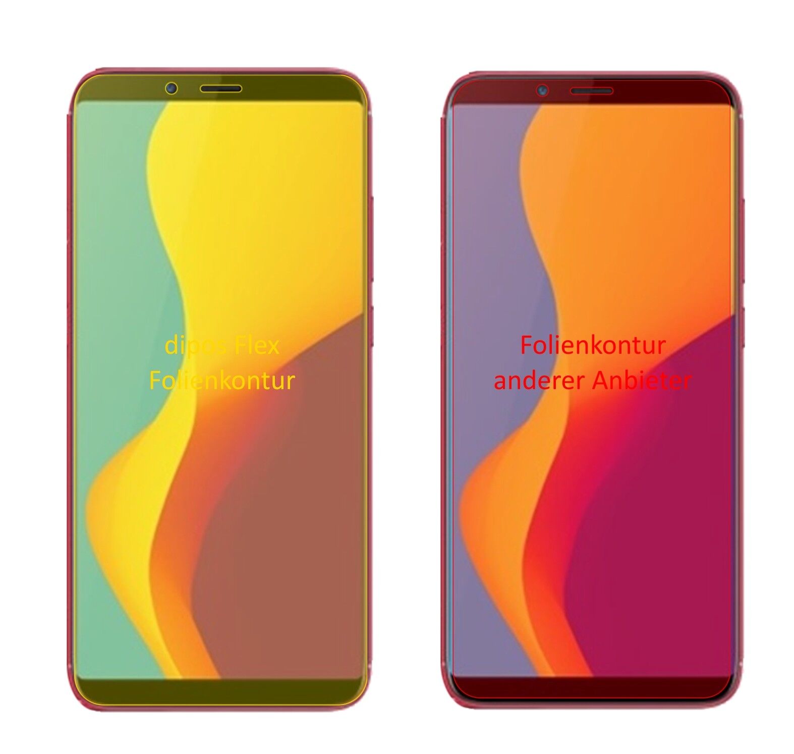 Klare Displayschutzfolie von dipos passend für ZTE Nubia V18, 100% Displayabdeckung und blasenfreie Montage