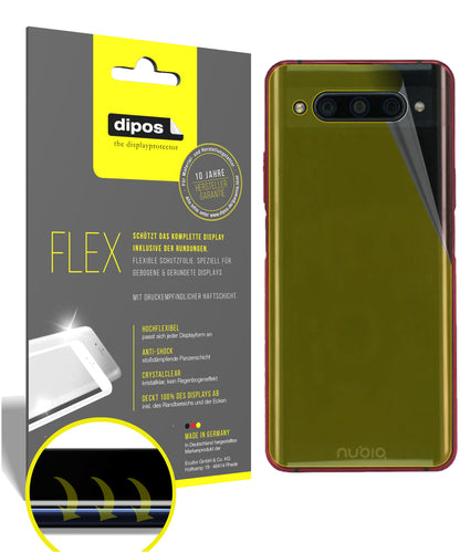 Klare Displayschutzfolie von dipos passend für ZTE nubia Z20 Rückseite, 100% Displayabdeckung und blasenfreie Montage