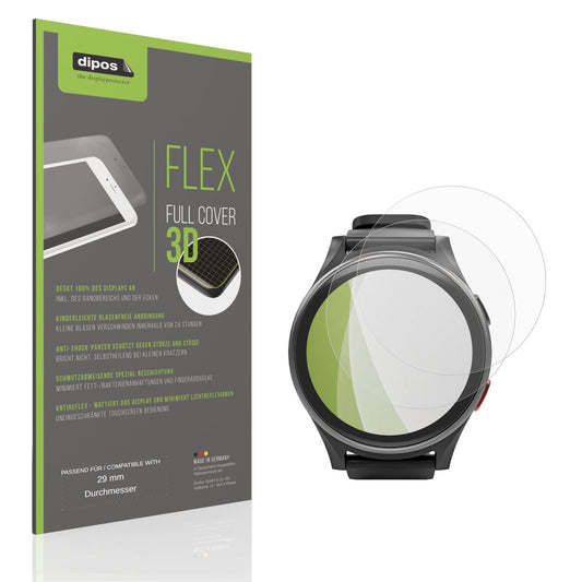 Matte Displayschutzfolie von dipos passend für 29 mm Durchmesser, 100% Displayabdeckung und blasenfreie Montage