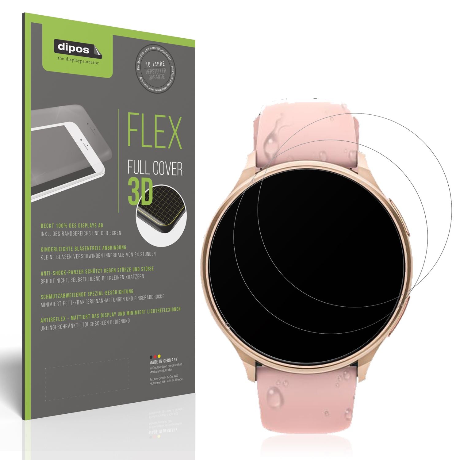 Matte Displayschutzfolie von dipos passend für Aimiuvei Smartwatch 1.27 Zoll, 100% Displayabdeckung und blasenfreie Montage