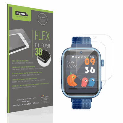 Matte Displayschutzfolie von dipos passend für Aimiuvei T45 Kids Smartwatch 1.83 Zoll, 100% Displayabdeckung und blasenfreie Montage