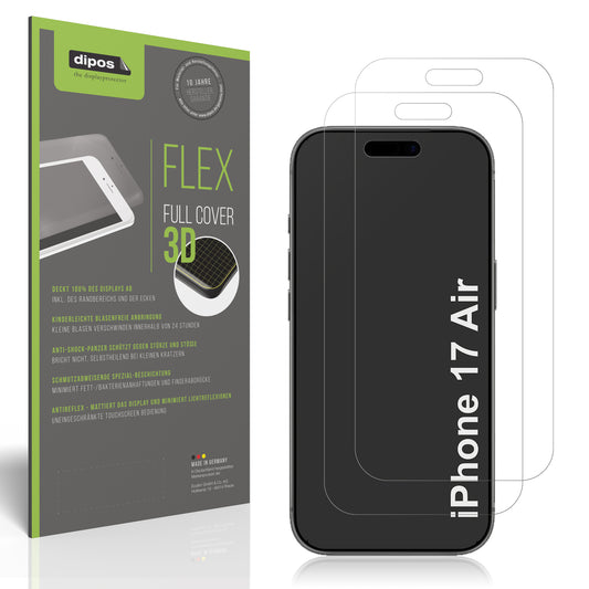 Matte Displayschutzfolie von dipos passend für Apple iPhone 17 Air, 100% Displayabdeckung und blasenfreie Montage