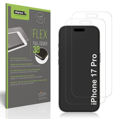 Matte Displayschutzfolie von dipos passend für Apple iPhone 17 Pro, 100% Displayabdeckung und blasenfreie Montage