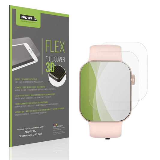 Matte Displayschutzfolie von dipos passend für ASEEYIRJ Smartwatch 1.85 Zoll, 100% Displayabdeckung und blasenfreie Montage