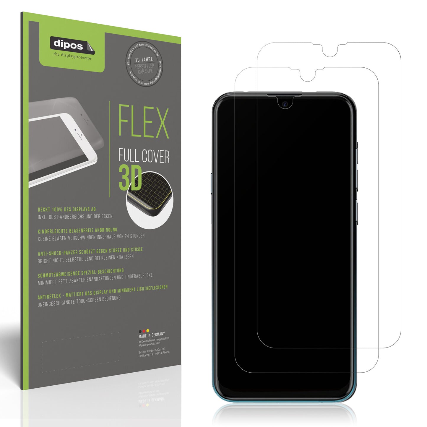 Matte Displayschutzfolie von dipos passend für Benco Iris59, 100% Displayabdeckung und blasenfreie Montage