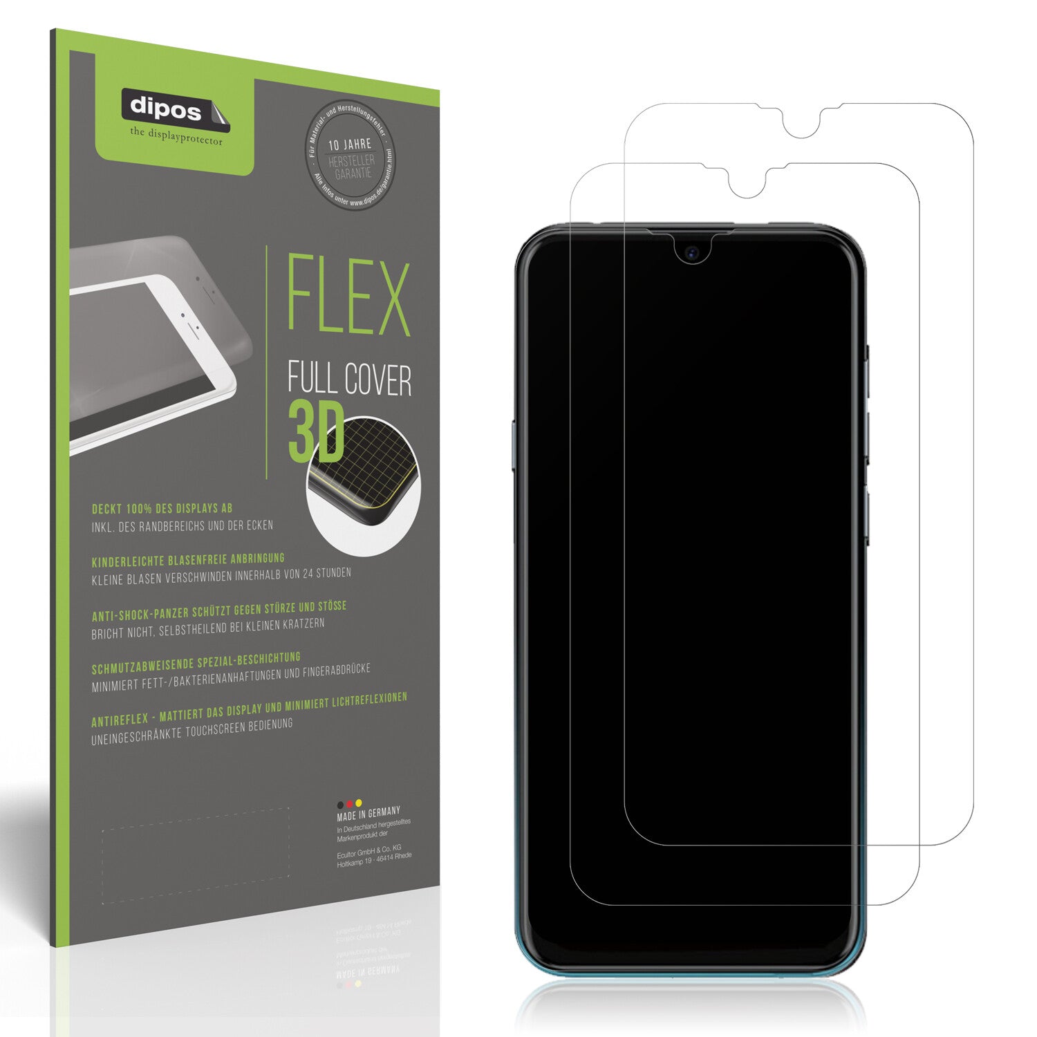 Matte Displayschutzfolie von dipos passend für Benco Iris59, 100% Displayabdeckung und blasenfreie Montage