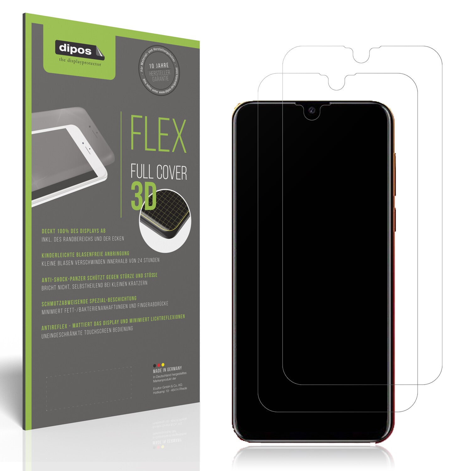 Matte Displayschutzfolie von dipos passend für Benco V8, 100% Displayabdeckung und blasenfreie Montage