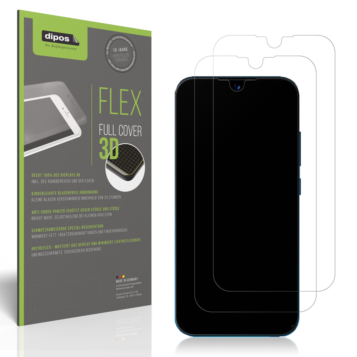 Matte Displayschutzfolie von dipos passend für Benco Y30, 100% Displayabdeckung und blasenfreie Montage