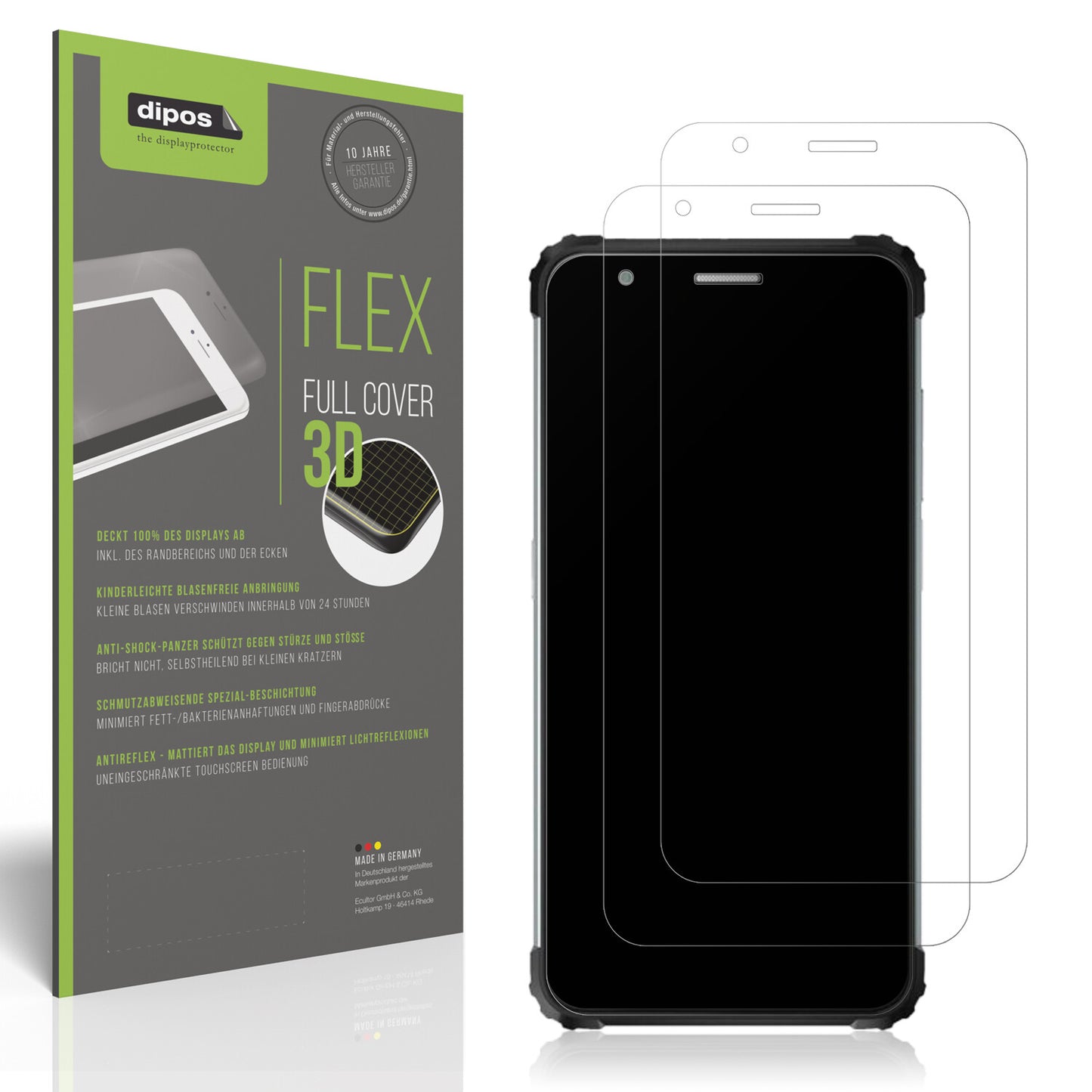 Matte Displayschutzfolie von dipos passend für Blackview BV6600E, 100% Displayabdeckung und blasenfreie Montage