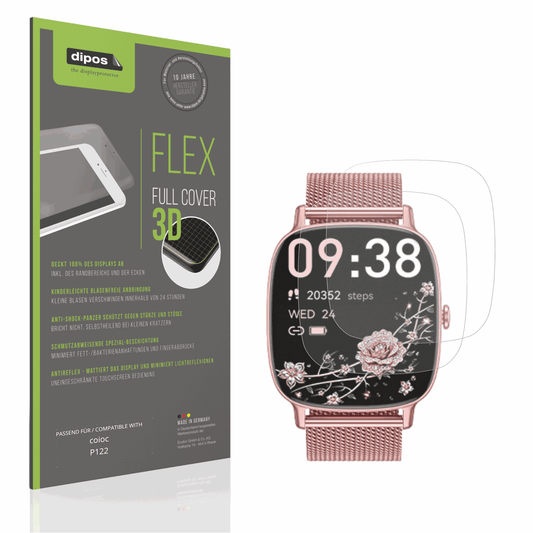 Matte Displayschutzfolie von dipos passend für coioc P122, 100% Displayabdeckung und blasenfreie Montage