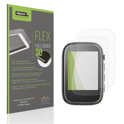 Matte Displayschutzfolie von dipos passend für colorcool A3 MP3-Player, 100% Displayabdeckung und blasenfreie Montage