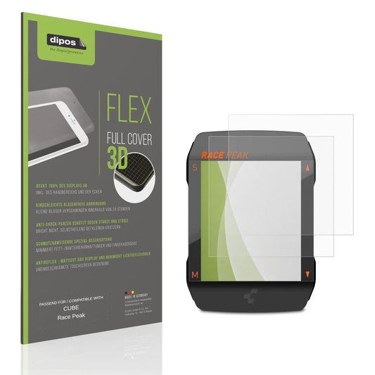 Matte Displayschutzfolie von dipos passend für CUBE Race Peak, 100% Displayabdeckung und blasenfreie Montage
