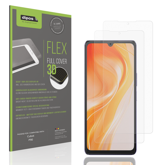 Matte Displayschutzfolie von dipos passend für Cubot P90, 100% Displayabdeckung und blasenfreie Montage