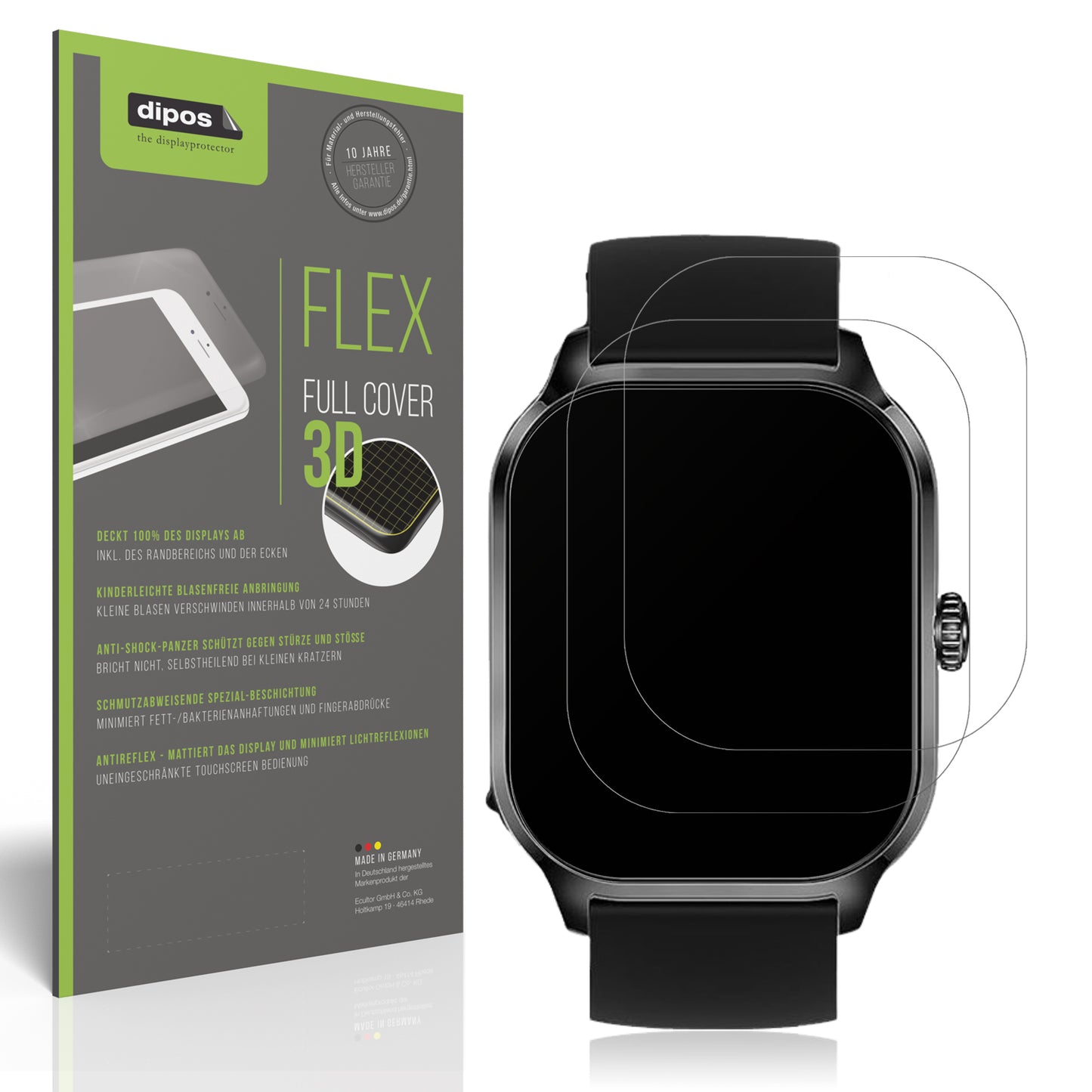 Matte Displayschutzfolie von dipos passend für Ddidibi P1141 1.85 Zoll, 100% Displayabdeckung und blasenfreie Montage