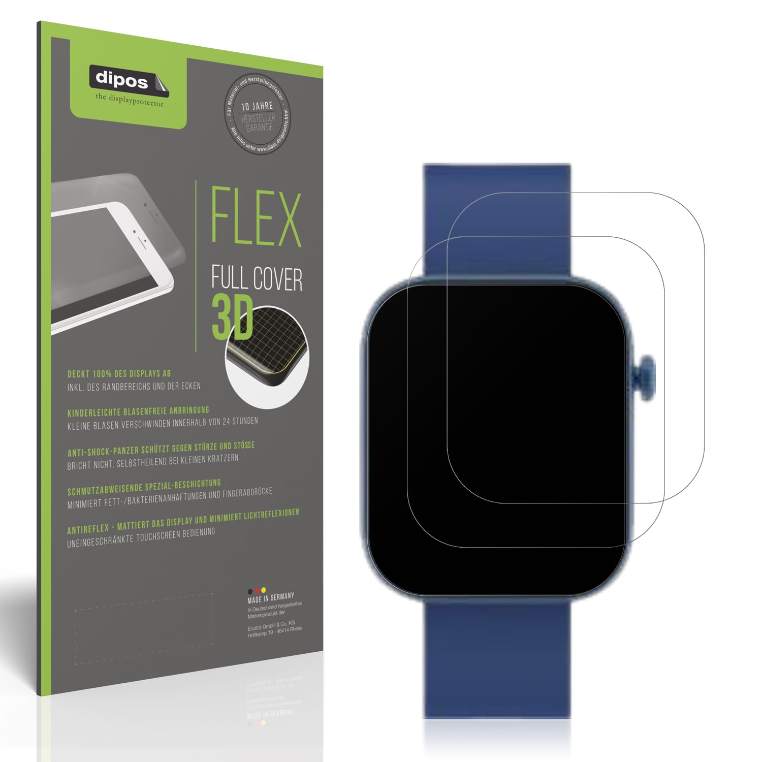Matte Displayschutzfolie von dipos passend für Denver SWK-120BU, 100% Displayabdeckung und blasenfreie Montage