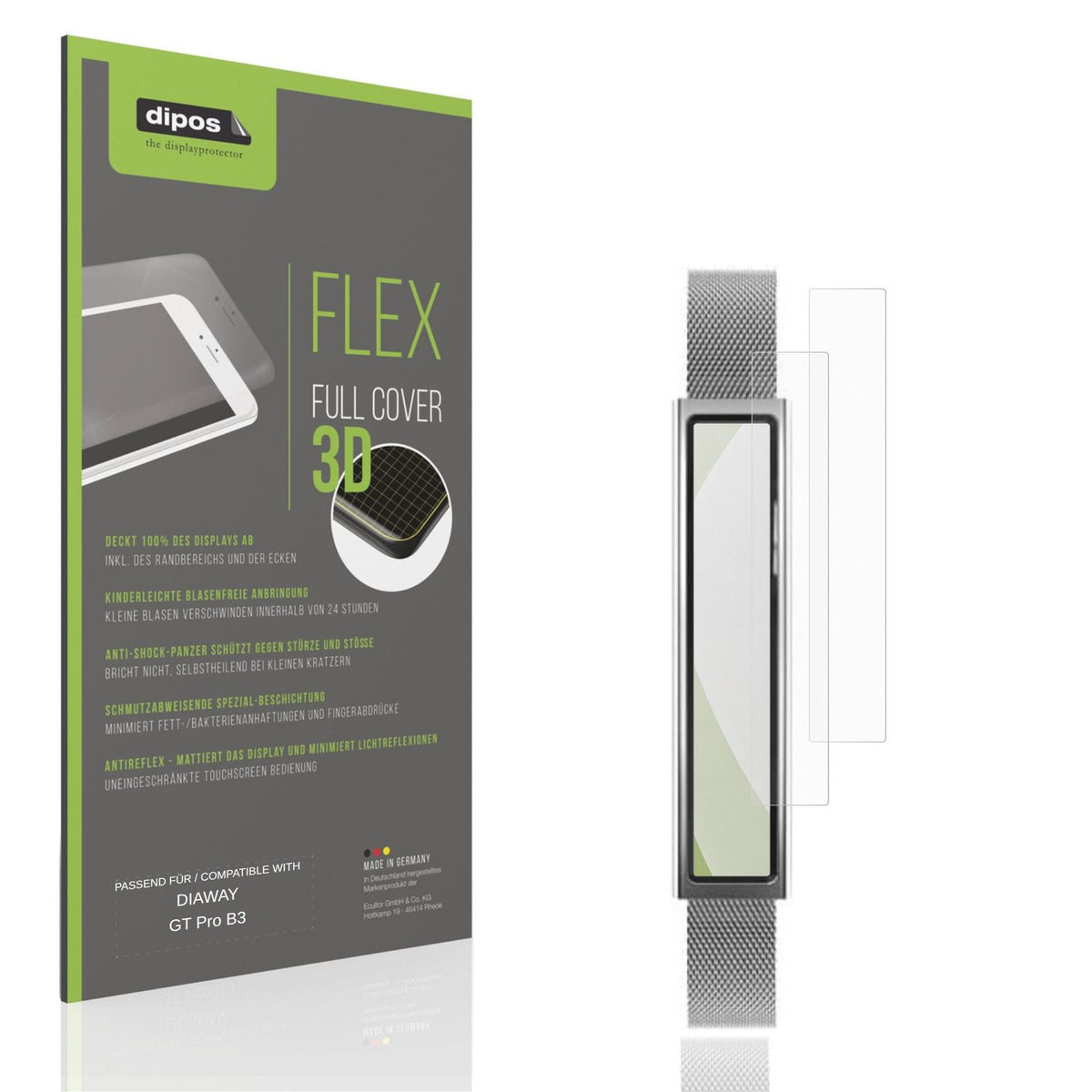 Matte Displayschutzfolie von dipos passend für DIAWAY GT Pro B3, 100% Displayabdeckung und blasenfreie Montage