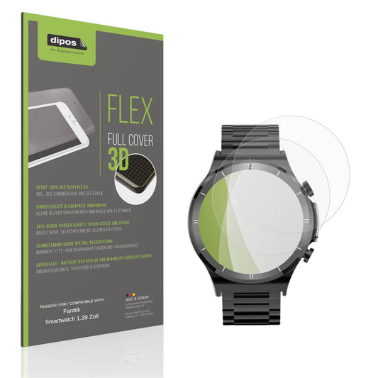 Matte Displayschutzfolie von dipos passend für Fanttik Smartwatch 1.39 Zoll, 100% Displayabdeckung und blasenfreie Montage