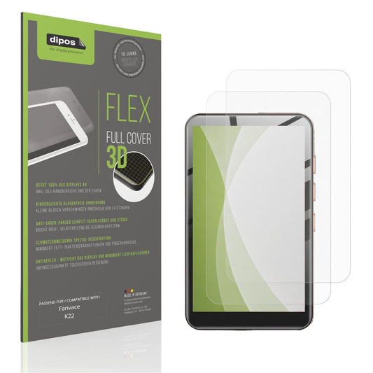 Matte Displayschutzfolie von dipos passend für Fanvace K22, 100% Displayabdeckung und blasenfreie Montage