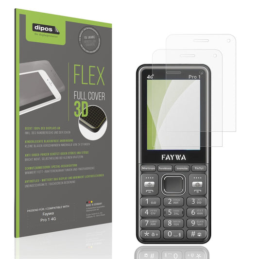 Matte Displayschutzfolie von dipos passend für Faywa Pro 1 4G, 100% Displayabdeckung und blasenfreie Montage