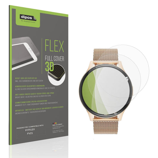 Matte Displayschutzfolie von dipos passend für FITFLEX FV21, 100% Displayabdeckung und blasenfreie Montage