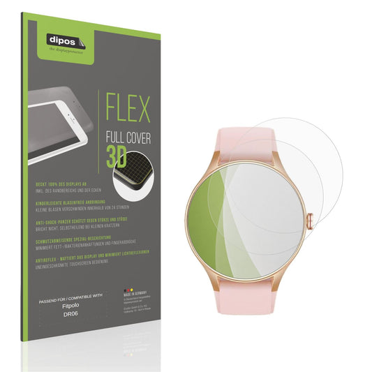Matte Displayschutzfolie von dipos passend für Fitpolo DR06, 100% Displayabdeckung und blasenfreie Montage
