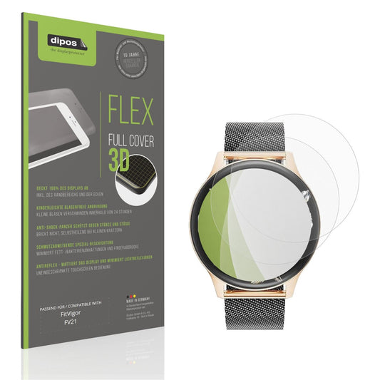 Matte Displayschutzfolie von dipos passend für FitVigor FV21, 100% Displayabdeckung und blasenfreie Montage
