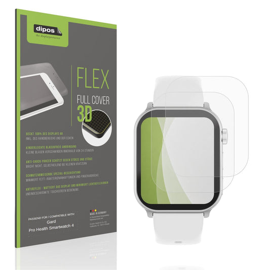 Matte Displayschutzfolie von dipos passend für Gard Pro Health Smartwatch 4, 100% Displayabdeckung und blasenfreie Montage