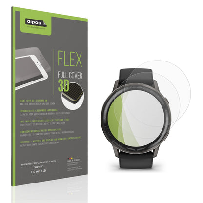 Matte Displayschutzfolie von dipos passend für Garmin D2 Air X15, 100% Displayabdeckung und blasenfreie Montage