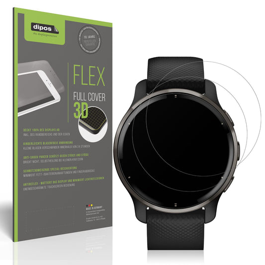 Matte Displayschutzfolie von dipos passend für Garmin Venu 2 Plus (43mm), 100% Displayabdeckung und blasenfreie Montage