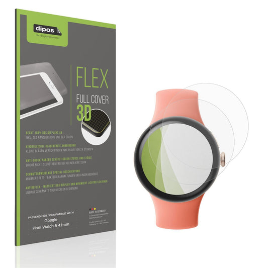 Matte Displayschutzfolie von dipos passend für Google Pixel Watch 5 41mm, 100% Displayabdeckung und blasenfreie Montage