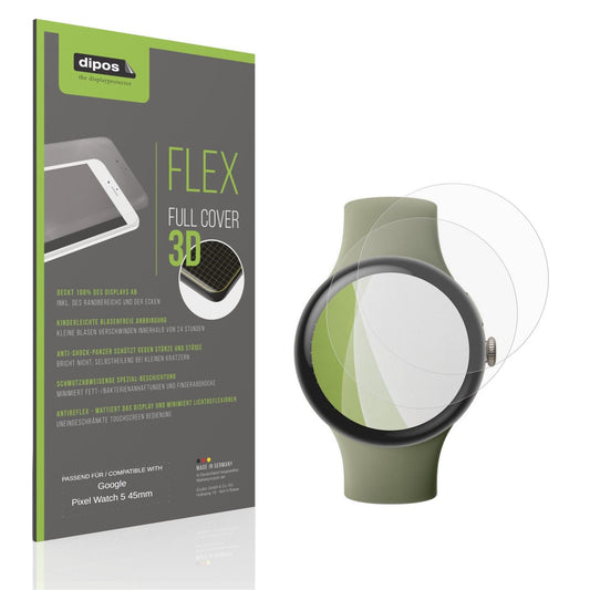 Matte Displayschutzfolie von dipos passend für Google Pixel Watch 5 45mm, 100% Displayabdeckung und blasenfreie Montage