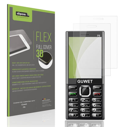 Matte Displayschutzfolie von dipos passend für Guwet P8, 100% Displayabdeckung und blasenfreie Montage
