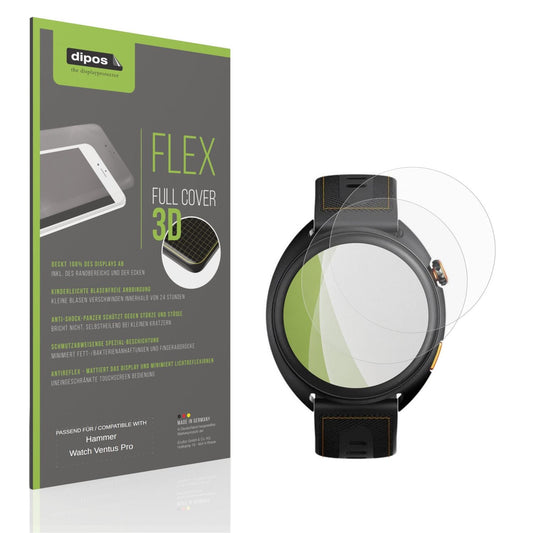 Matte Displayschutzfolie von dipos passend für Hammer Watch Ventus Pro, 100% Displayabdeckung und blasenfreie Montage