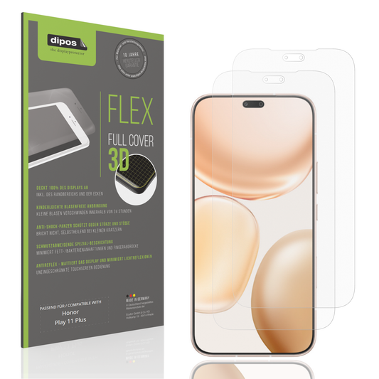 Matte Displayschutzfolie von dipos passend für Honor Play 11 Plus, 100% Displayabdeckung und blasenfreie Montage