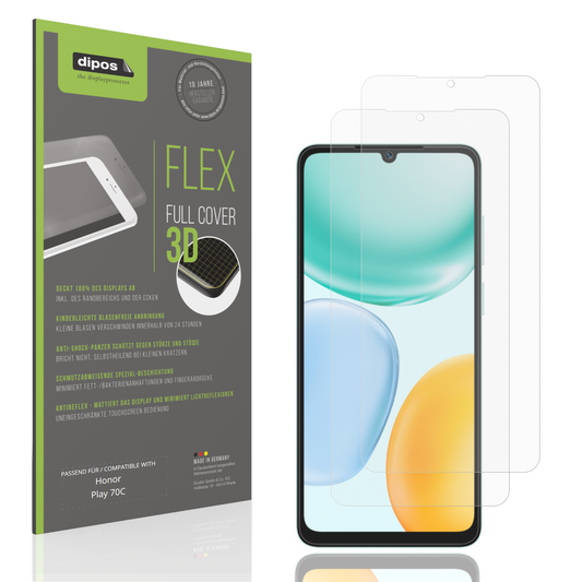Matte Displayschutzfolie von dipos passend für Honor Play 70C, 100% Displayabdeckung und blasenfreie Montage
