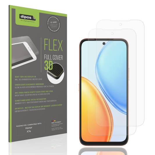 Matte Displayschutzfolie von dipos passend für Honor X7e, 100% Displayabdeckung und blasenfreie Montage