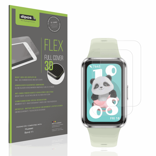 Matte Displayschutzfolie von dipos passend f�r Huawei Band 11, 100% Displayabdeckung und blasenfreie Montage