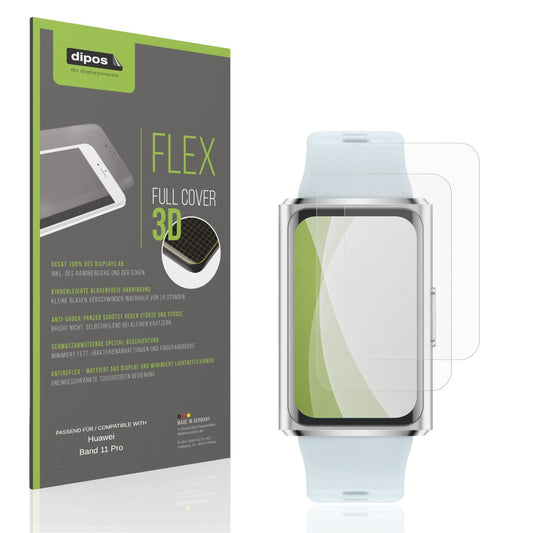 Matte Displayschutzfolie von dipos passend f�r Huawei Band 11 Pro, 100% Displayabdeckung und blasenfreie Montage
