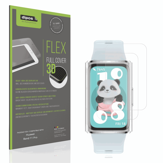 Matte Displayschutzfolie von dipos passend f�r Huawei Band 11 Pro, 100% Displayabdeckung und blasenfreie Montage
