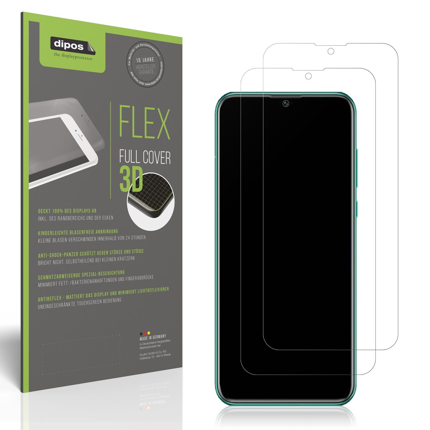 Matte Displayschutzfolie von dipos passend für Huawei Enjoy 50 Pro, 100% Displayabdeckung und blasenfreie Montage