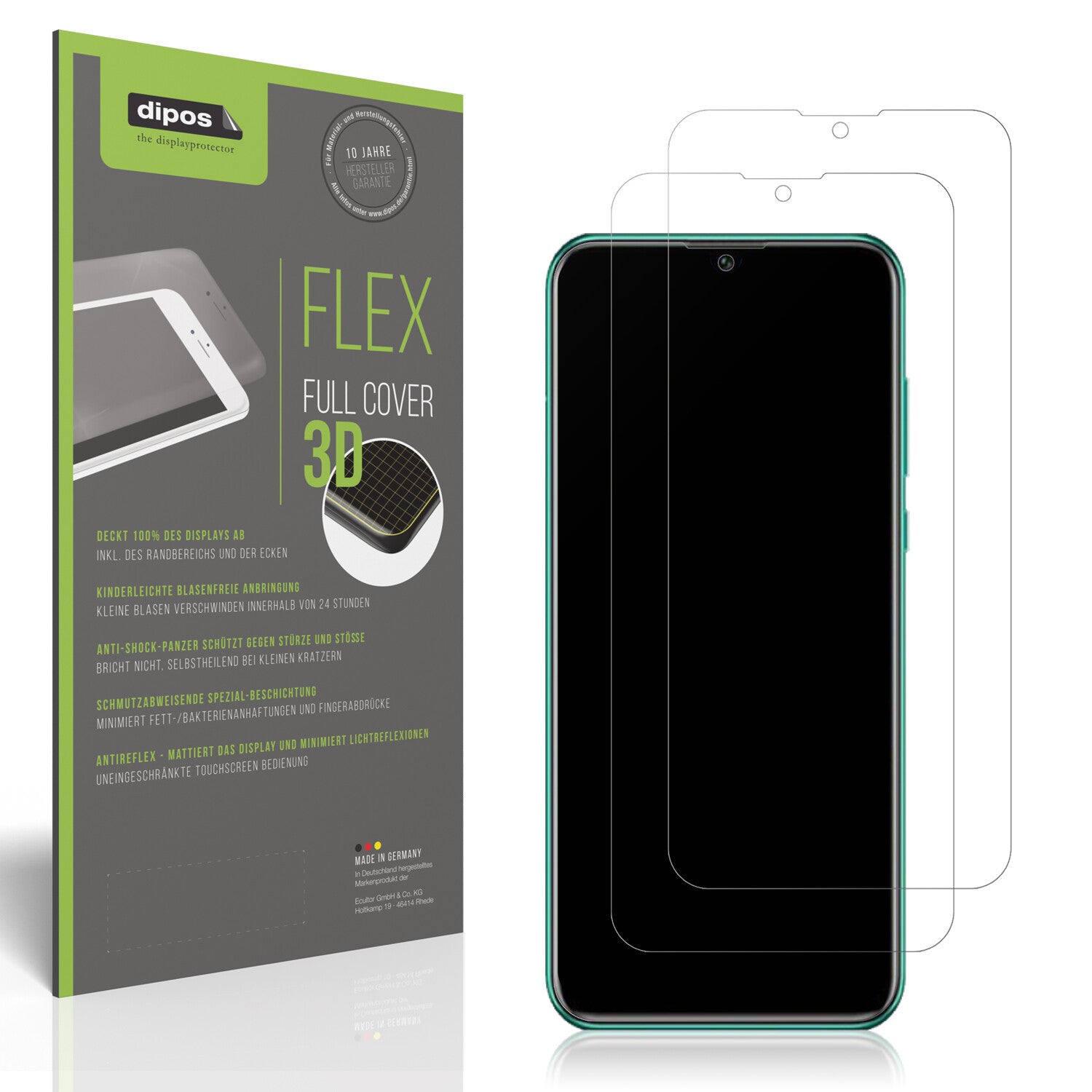 Matte Displayschutzfolie von dipos passend für Huawei Enjoy 50 Pro, 100% Displayabdeckung und blasenfreie Montage