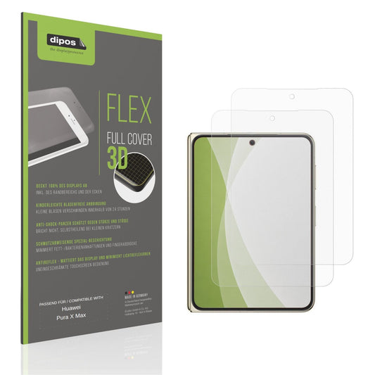 Matte Displayschutzfolie von dipos passend für Huawei Pura X Max Aussenseite, 100% Displayabdeckung und blasenfreie Montage