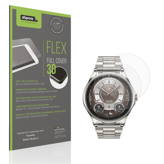 Matte Displayschutzfolie von dipos passend für Huawei Watch Buds 2, 100% Displayabdeckung und blasenfreie Montage